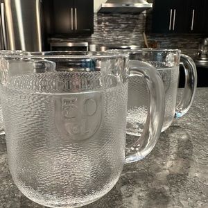 Set Of Six Crate and Barrel Littala Kruvi Finland 50 cl Glass Beer Mugs